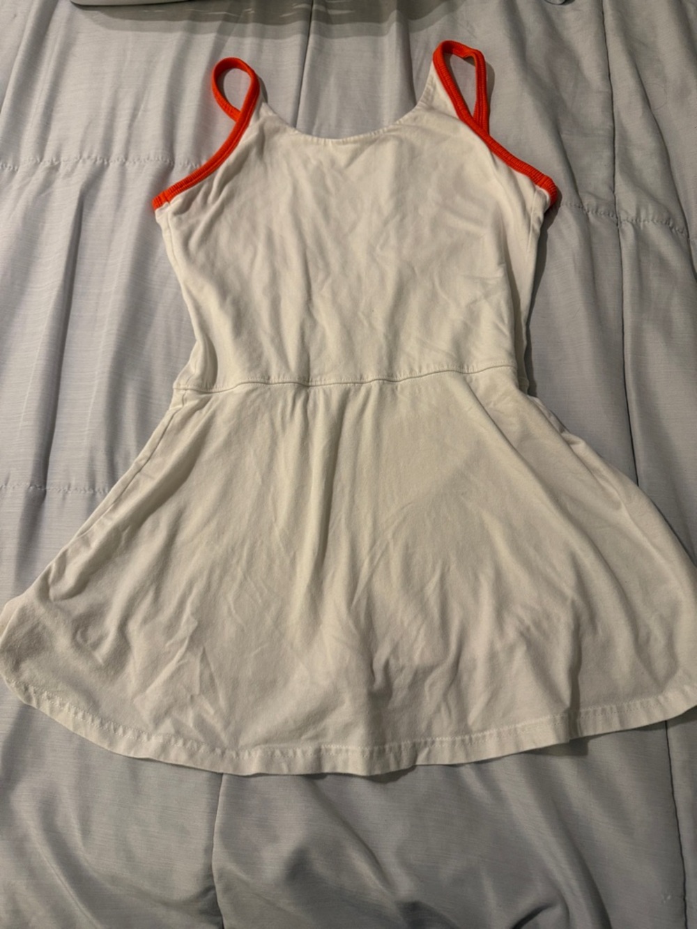 Free people movement women’s  Dress white with Orange Trim - size small
